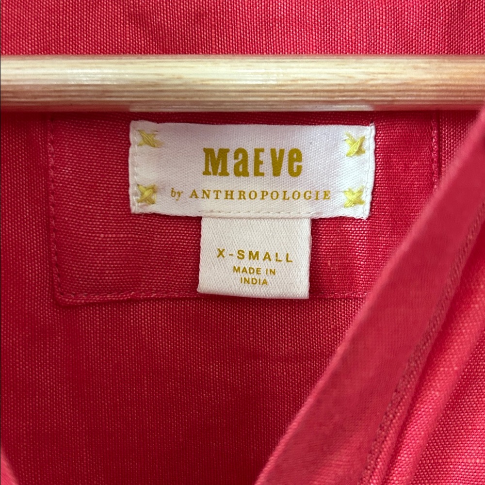 Anthropology Maeve Button down Shirt Linen Edition - Picture 4 of 6